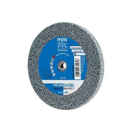 PFERD 3" x 1/4" Unitized Wheel - 1/4" A.H., SiC Fine (W) 2SF 48290